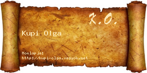 Kupi Olga névjegykártya